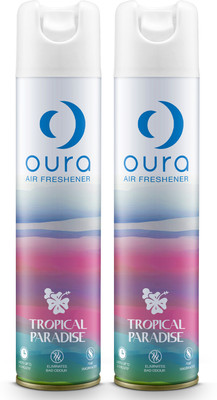 Oura Tropical Paradise Air Freshener Spray l Home Fragrance l Room Freshener Pack 2 Spray Tropical Paradise Air Freshener Spray(2 x 220 ml)
