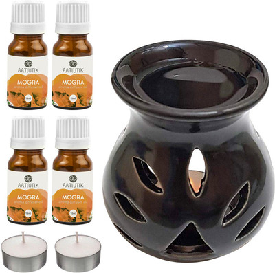 Aatiutik Mogra Diffuser Set AT-2TL_BLACKTDIF_4MOG(7 x 5.71 ml)