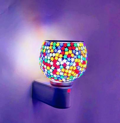 PeepalComm Multipurpose Aroma Oil Diffuser Lamp with On Off Switch Between Burner & Lamp 1 Aroma Oil, Diffuser Ceramic Kapoor Dani Night lamp Electric Burner (Pattern Design Color May assorted Shipped As Per Avilablity )With 1 High Scented Rose Aroma Oil(1 Units)