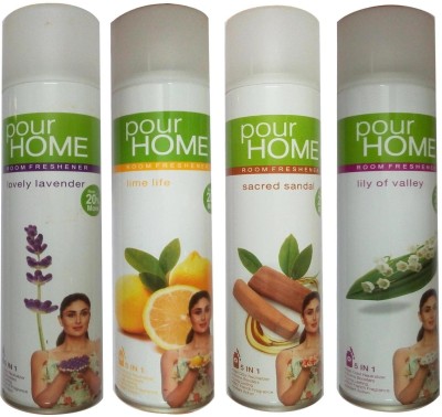 POUR HOME LIME LIFE, SACRED LAVENDER, LOVELY LAVENDER, LILY OF VALLEY Spray(4 x 270 ml)