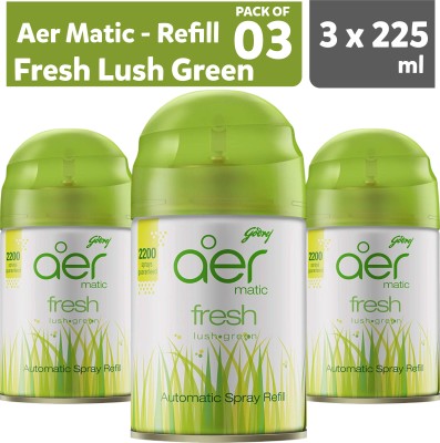 Godrej Fresh, Lush, Green Spray, Refill, Automatic Spray(3 x 225 ml)