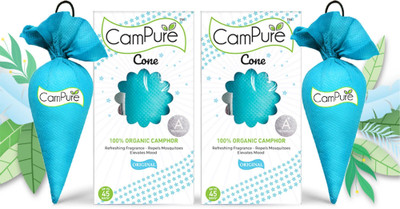CamPure Cone Original - Pack of 2 Potpourri Camphor Cone Original - Room Freshener, Mosquito - Insect Repellent - Pack Of 2(2 x 1 Units)