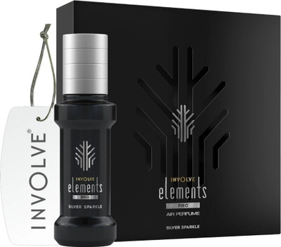 Involve your senses Elements Pro-Silver Sparkle-30ml|Car Perfume Spray With Hanging Card Car Freshener Spray | 200 + Sprays, Long Lasting | Luxury Air Freshener For Car Interior| Car perfume(30 ml)