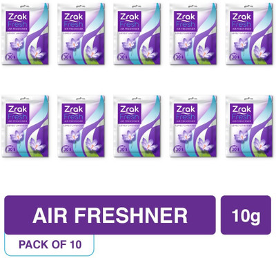 Zrak Pocket Air Freshener Lovely Levender For Home, Bathroom, Toilet, Car & Wardrobe Blocks Pocket Air Freshener Lovely Levender For Home, Bathroom, Toilet, Car & Wardrobe(10 x 1 g)