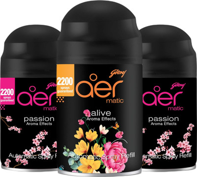 Godrej Aer ALIVE, PASSION Refill Aer Matic Refill GJ,ALV,PSS2(3 x 225 ml)
