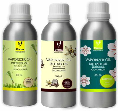 Veena Combo Aroma Oil Diffuser, Fragrance Oil, Candle Perfume Strong Room Fragrance Aroma Oil Combo Aroma Oil Diffuser(3 x 100 ml)