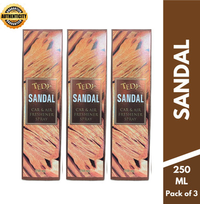 DSP Fresh Spray Tedy Sandal Car & Air Freshener Spray 250ml Each (Pack of 3)(3 x 250 ml)