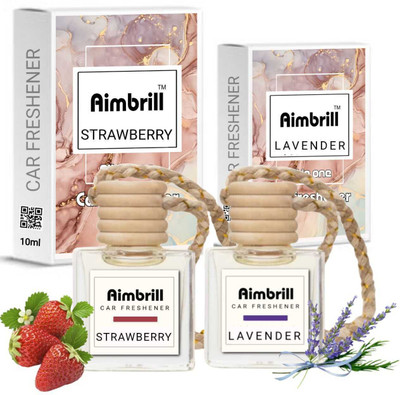 aimbrill Strawberry, Lavender Car Freshener Diffuser Car Air Fresheners, Strawberry and Lavender Fresh Scents, 10ml Each(2 x 10 ml)
