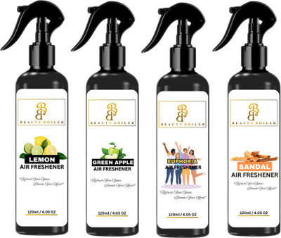 beauty boiler GREEN APPLE, SANDAL, EUPHORIA, LEMON Spray Beauty Boiler Air Freshener Spray Pack of 4 – Lemon, Green Apple, Sandal, Euphoria(4 x 30 ml)