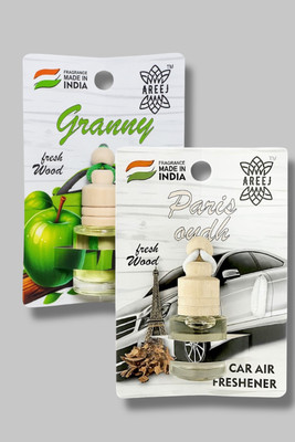 areej PARIS OUDH, Granny Car Freshener Diffuser Car hanging perfume Car air freshener Mix Combo(2 x 8 ml)