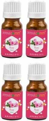 PeepalComm Pure Essential High Scented Aroma Oil Rose Scented Set of 4 Of 10 Ml Each Aroma Oil(4 x 1 Units)