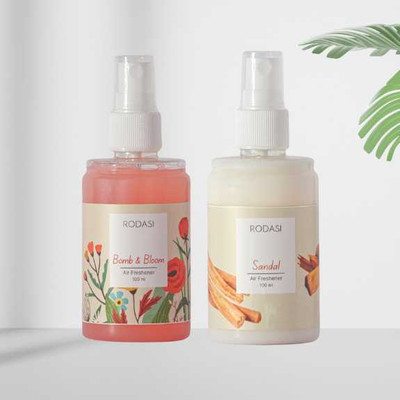 RODASI BOMB AND BLOOM SANDAL Car Freshener Spray 5185_FBBSD100ML(2 x 100 ml)