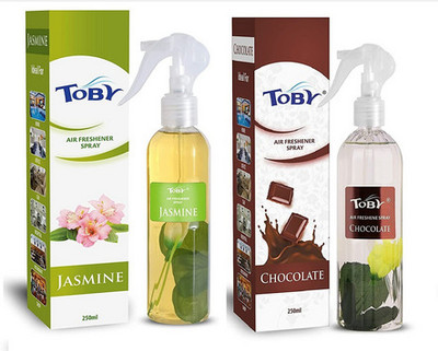 TOBY JASMINE , CHOCOLATE AIR FRESHENER ,250 ml each ,pack of 2. Spray JASMINE , CHOCOLATE AIR FRESHENER(2 x 250 ml)