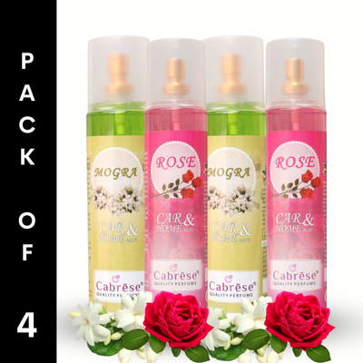 CABRESE MOGRA, ROSE Car Freshener Spray PREMIUM ROOM FRESHENERS(4 x 250 ml)