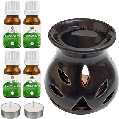 Aatiutik Lemongrass Diffuser Set AT-2TL_BLACKTDIF_4LG(7 x 5.71 ml)