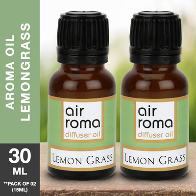 Airroma Lemon Grass, Natural and Undiluted Aroma Diffuser Oil Aroma Oil, Diffuser, Diffuser Set Lemon Grass, Natural and Undiluted Aroma Diffuser Oil(2 x 15 ml)