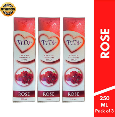 DSP Fresh Spray Tedy Rose Car & Air Freshener Spray 250ml Each (Pack of 3)(3 x 250 ml)