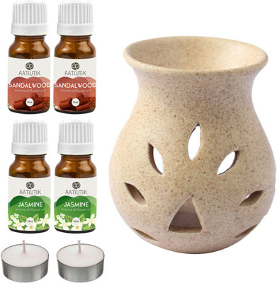 Aatiutik Jasmine, Sandalwood Diffuser Set AT-2TL_GRAINTDIF_2SW_2JAS(7 x 5.71 ml)