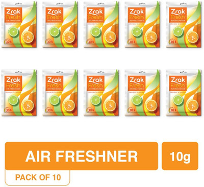 Zrak Pocket Air Freshener Oranges'N'Lemons For Home, Office, Car Blocks Pocket Air Freshener Oranges'N'Lemons(10 x 1 g)