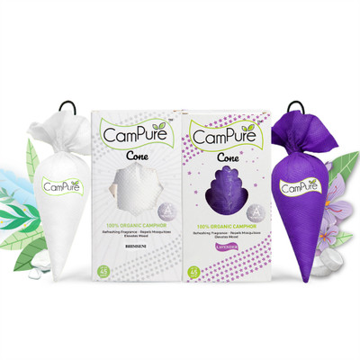 CamPure Cone Air Freshener - Bhimseni & Lavender - Pack of 2 Potpourri Cone Air Freshener - Bhimseni & Lavender - Pack of 2(2 x 1 Units) deal from flipkart