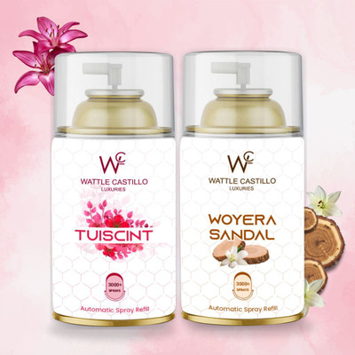 Wattle Castillo Tuiscint And Woyera Sandal Automatic Air Room Freshners Sprey For Suit Any Room Automatic Spray, Refill 300ml Air Freshener Refilled(2 x 265 ml)
