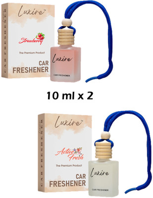 LUXIRE STRAWBERRY Car Freshener Diffuser STRAWBERRY & ACTIVE-FRESH Car Freshener (Pack of 2)(2 x 10 ml)