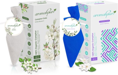Aromahpure Camphor Cone/Cube (Jasmine+Blossom)-Room Freshener,Bathroom,Car Freshener Blocks(2 x 1 Units)