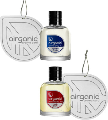 Airganic Aroma Fine Spray Combo Offer - Marine Fresh & Musk Blast - 25 ml each Car Freshener Spray Fine Spray Combo Offer - Marine Fresh & Musk Blast - 25 ml each(2 x 1 Units)