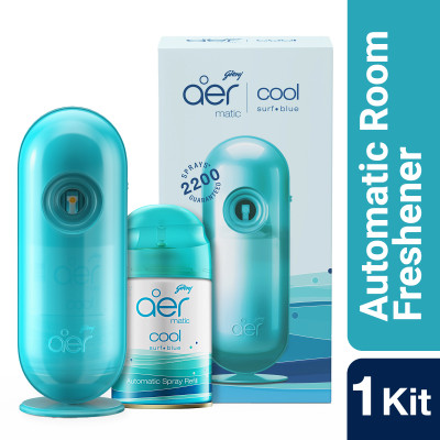 Godrej Aer Matic Room Freshener -Cool Surf Blue Automatic Spray Matic Combi(210 ml)