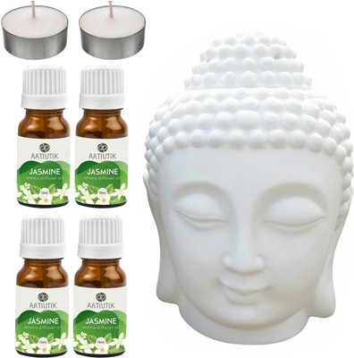 Aatiutik Jasmine, Tlight Buddha Head Diffuser Set AT-2TL_4JAS(7 x 5.71 ml)