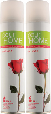 POUR HOME Room Freshener Red Rose (Pack of 2) Spray Red Rose Room Freshener(2 x 225 ml)