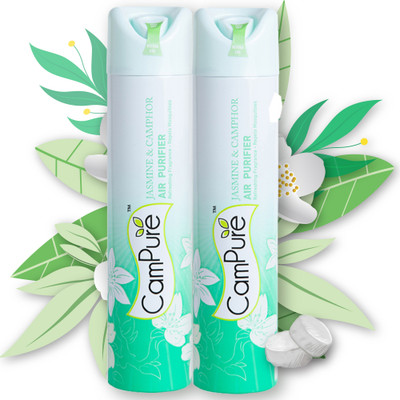 CamPure Air Purifier Jasmine - Pack of 2 Spray Air Purifier Jasmine & Camphor - Refreshing Fragrance - Repels Mosquitoes - Pack of 2(2 x 250 ml)