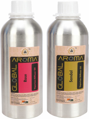 GLOBAL AROMA Fresh Aroma Oil, Diffuser Rose-Sandal(2 x 125 ml)