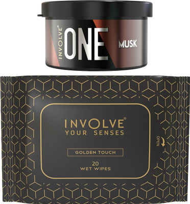 Involve One Musk Car perfume with Facial Wipes - Golden Touch -20 N - Combo Car Freshener Blocks One Musk Car perfume with Facial Wipes -Golden Touch -20 N-Combo Car Air Freshener | Car Accessories interior |Car Accessories interior car perfumes and fresheners(1 Units)