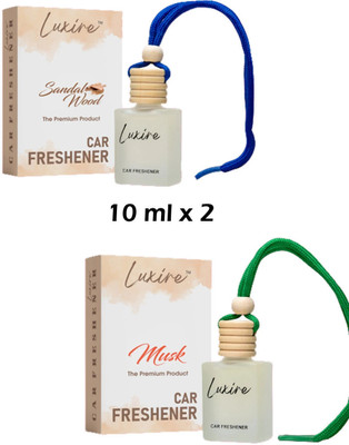 LUXIRE SANDALWOOD Car Freshener Diffuser SANDALWOOD & MUSK Car Freshener (Pack of 2)(2 x 10 ml)