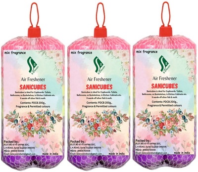 S Eleven Super Market Mix Blocks Mix Air Freshener, Cloth & Bathroom Blocks, Kitchen, Urinal Napthalene Cubes, Toilet & Shoe Rack(3 x 1 Units)