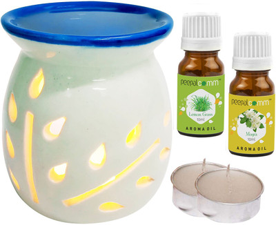 PeepalComm Lemongrass, Mogra Diffuser Set PC-TOPBLUEDIFF-2TL-LG-MOG(5 x 4 ml)