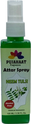 Pujahaat Neem Tulsi Attar Spray, 100ml Non Alcoholic Spray, Religious Mist | Air Freshener Spray Neem Tulsi Attar Spray | 100ml Non Alcoholic Spray | Religious Mist | Air Freshener(100 ml)