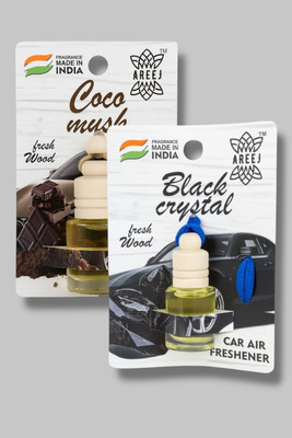 areej Coco musk, Black crystal Car Freshener Diffuser Car hanging perfume Car air freshener Mix Combo(2 x 8 ml)
