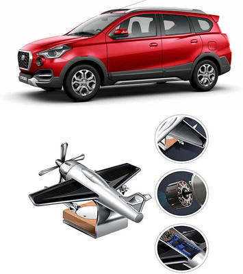 YUNEIK Car Solar Air Freshner Automatic Rotating Diffuser YK_SILVER-SINGLE-FAN-99(100 g)