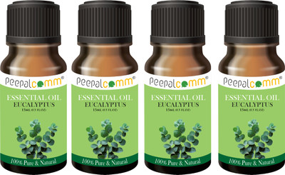 PeepalComm Set Of 4 (Each 15ml) High Scented Eucalyptus Organic Essential Oil, Diffuser Oil(60 ml)