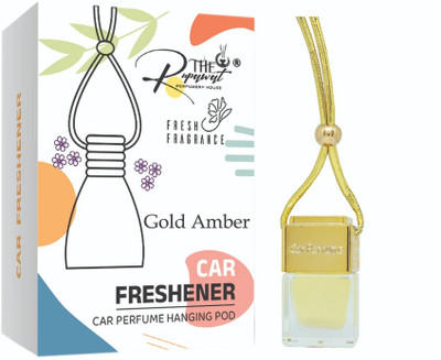 The Rupawat perfumery house Gold Amber, Premium Hanging Pod Car Freshener Diffuser Premium Car freshener Hanging Pod 10 ML Gold Amber Car Air Freshener long lasting glass bottle(10 ml)