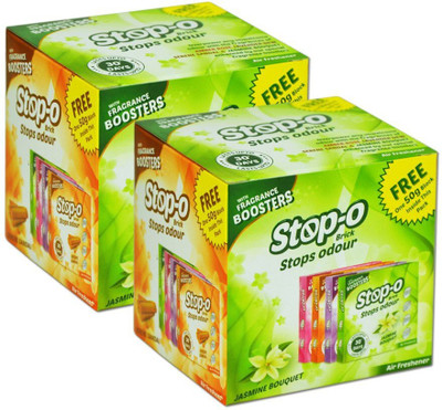 Stop-O Sandal, Jasmine, Rose, Lavander Fragrance -Pack Of 2 Car Freshener Blocks Scented Bricks Pack(2 x 25 g)
