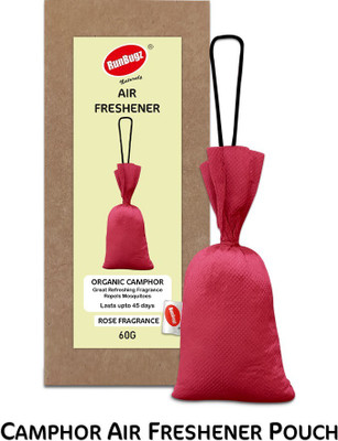 RunBugz Camphor Pouch With Rose Fragrance Air Freshener Car Air Purifier(Pink)