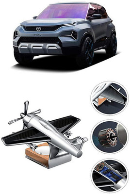 YUNEIK Car Solar Air Freshner Automatic Rotating Diffuser YK_SILVER-SINGLE-FAN-514(100 g)