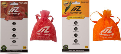 MOTOZOOP Combo Of Solar Perfume Refills Hanging Crystal Eva Beads (Peach And Orange) Car Freshener Refill Combo Of Solar Perfume Refills Hanging Perfume Car Fragrance Air Freshener Car Aroma car perfumes Car fresheners Crystal Eva Beads (Peach And Orange)(2 x 25 g)