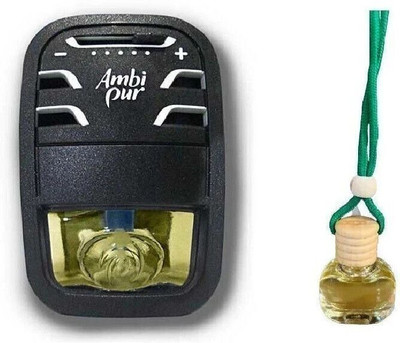 Ambipur Car Air Freshener-Exotic Jasmine, Starter Kit Essential oil hanging Perfume Blocks, Diffuser Set Air Freshener/Purifier Pur Toilet Real PerfuCar Freshener- Exotic Jasmine, Starter Kit 7.5 ml(7.5 ml)