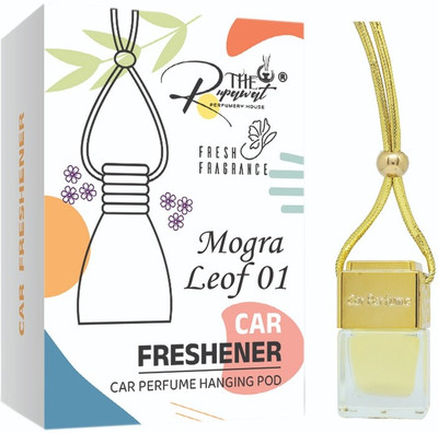 The Rupawat perfumery house Mogra Leof 01, Premium Hanging Pod Car Freshener Diffuser Premium Car freshener Hanging Pod 10 ML Mogra Leof 01 Car Air Freshener long lasting glass bottle(10 ml)