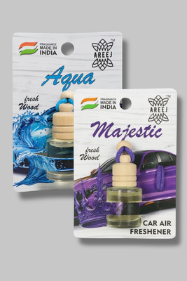 areej Aqua, Majestic Car Freshener Diffuser Car hanging perfume Car air freshener Mix Combo(2 x 8 ml)