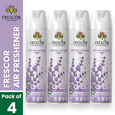 Frescor Air Freshener Lavender Fragrance Spray Mystical & Lavender Air Freshener Blocks Spray (4*220ML)(4 x 220 ml)
